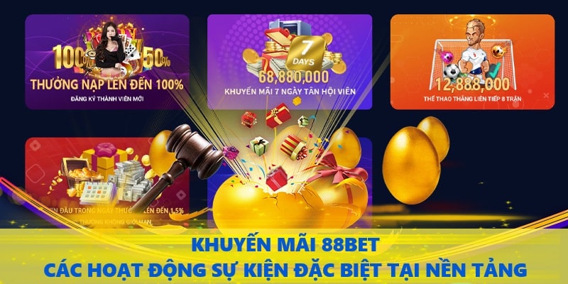 Những hoạt động khuyến mãi nổi bật tại 88bet